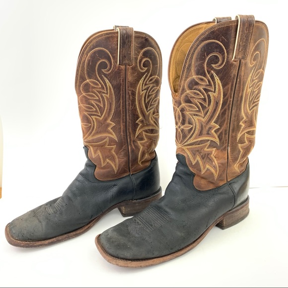 Tony Lama Shoes Vintage Tony Lama Leather Cowboy Roper Boots 1